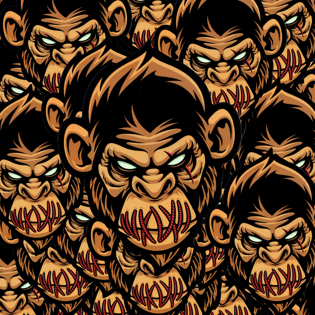 No Evil - Say Nothing Ape Holographic Sticker